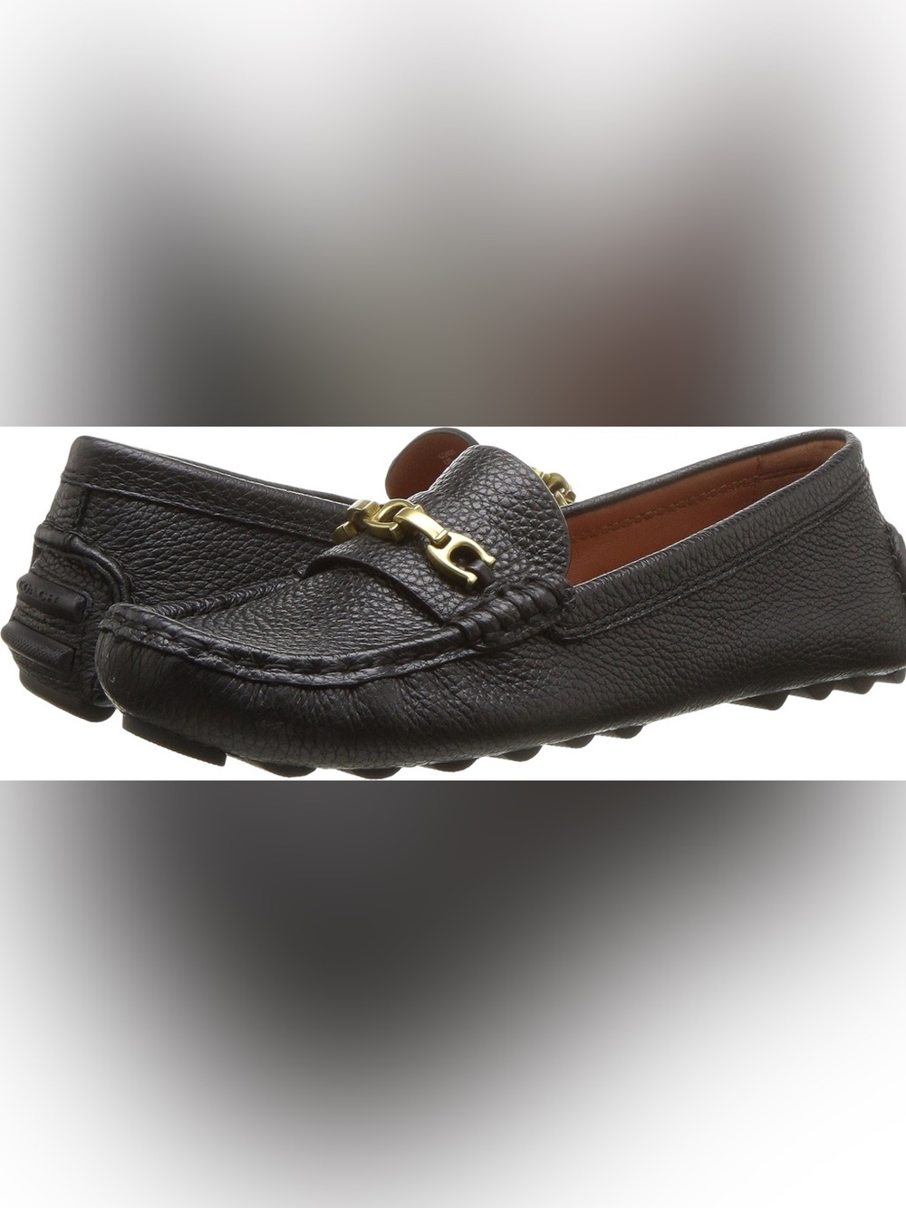 Coach Crosby Driver Loafers in Black Peebled Leather